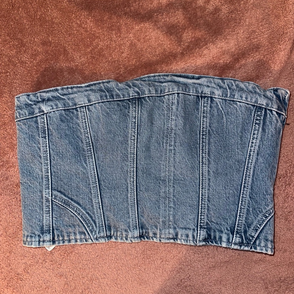 Denim Zara crop top